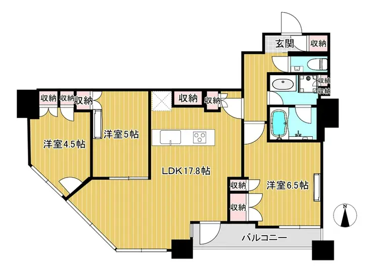 富久クロスコンフォートタワー 26階階 間取り