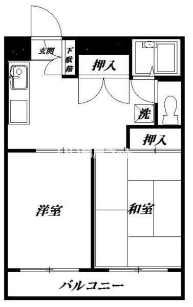 コンフォール長沼(2DK/2階)の間取り写真