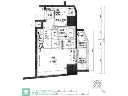ハーモニーレジデンス東京イーストコア♯004(1K/11階)の間取り写真