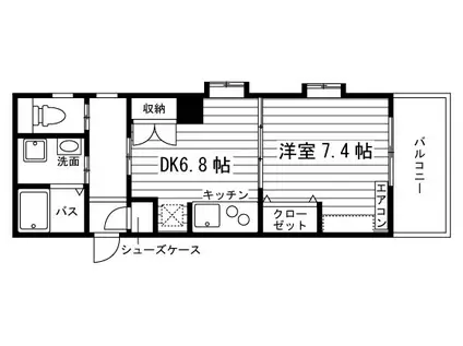 アルティスタ(1DK/2階)の間取り写真