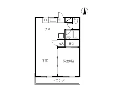 サイラントハイツA(1LDK/1階)の間取り写真