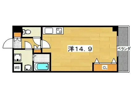 LA・VITAROSA 松栄(ワンルーム/3階)の間取り写真