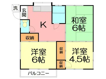 コーポ青木(3K/2階)の間取り写真