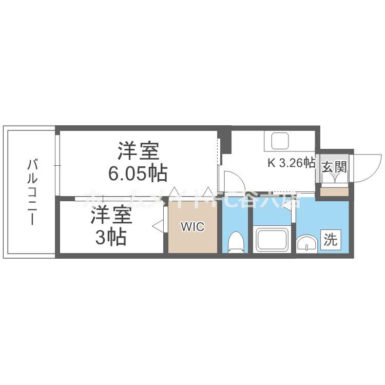 WORVE吹田江坂(2K/4階)の間取り写真