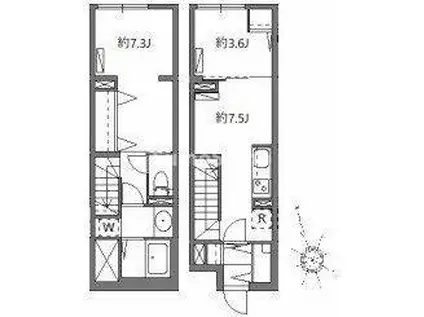 ソラシアレジデンス学芸大学II(2DK/1階)の間取り写真