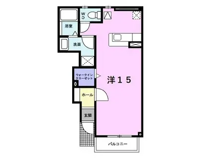 ウルム弥生(ワンルーム/1階)の間取り写真