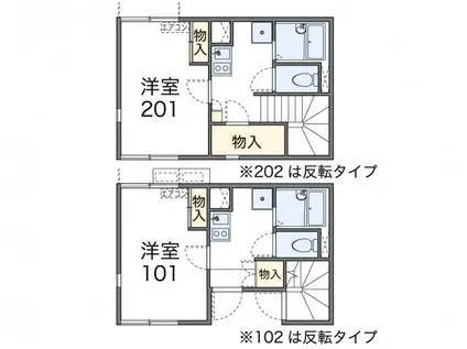 レオネクストME(1K/2階)の間取り写真