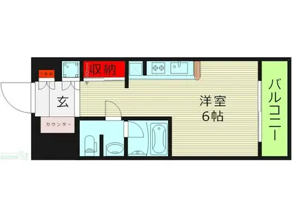 レジュールアッシュ長堀通南(1K/7階)の間取り写真