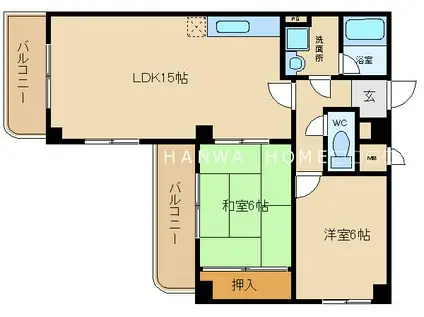 レジデンスOGAWA(2LDK/2階)の間取り写真