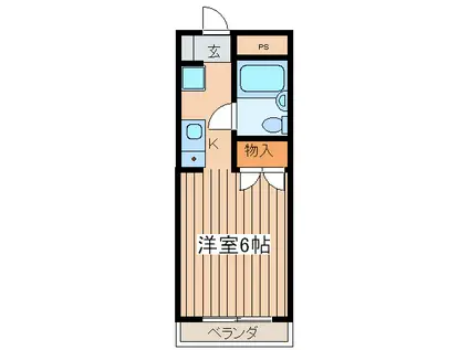 秦野パ-クアベニュ-A(ワンルーム/1階)の間取り写真