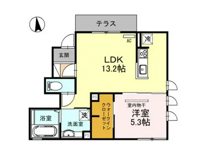 ハーク セゾン(1LDK/1階)の間取り写真