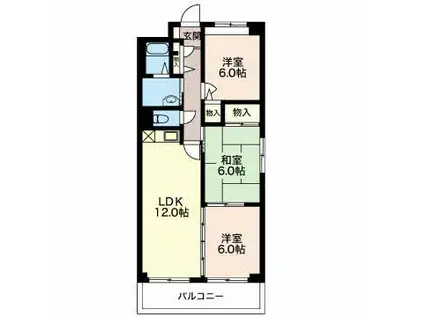 セゾン花の木 南館(3LDK/1階)の間取り写真
