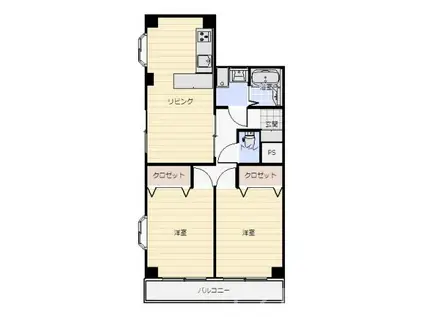 グリーン・パル(2LDK/2階)の間取り写真