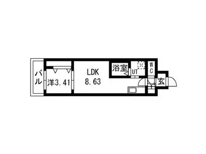アーバンパーク新大阪(1LDK/9階)の間取り写真
