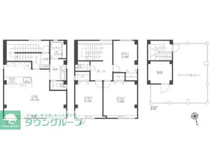 丸中ビル(3LDK/3階)の間取り写真