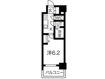 メイクス矢場町II(1K/6階)の間取り写真