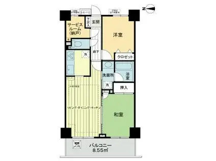 ライオンズマンション調布小島町(2SLDK/7階)の間取り写真