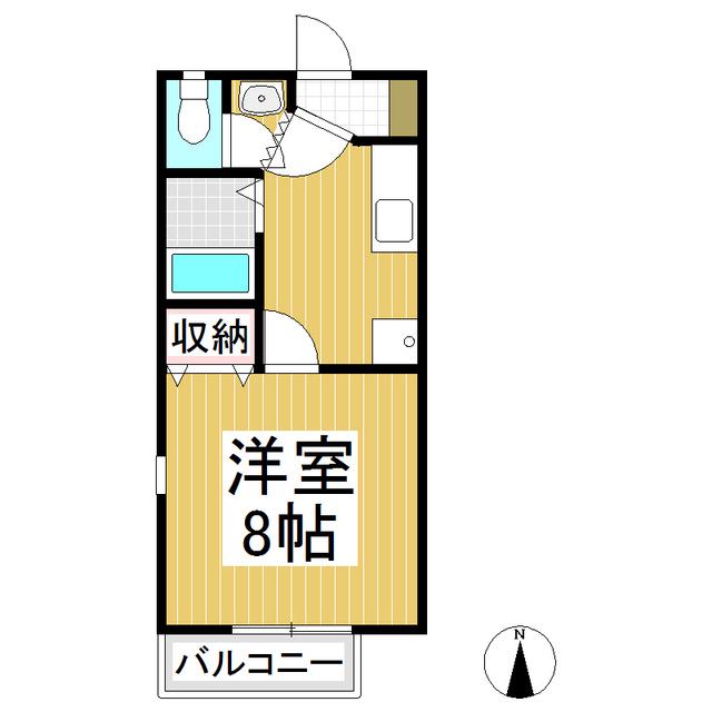 ファミール広田 A棟(1K/1階)の間取り写真