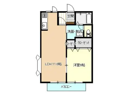 ガーデンコート(1LDK/1階)の間取り写真