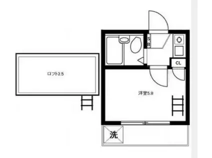 サンパレス(1K/1階)の間取り写真