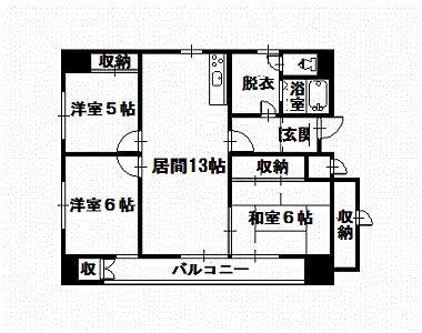サニーハイツ220(3LDK/7階)の間取り写真