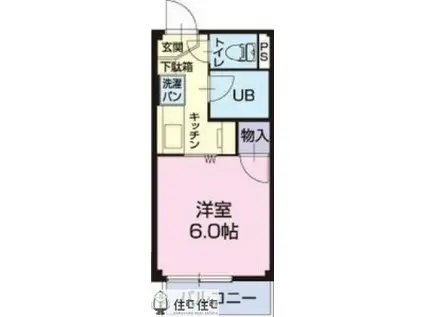 SURPLUSVIS-A-VIS B(1K/2階)の間取り写真