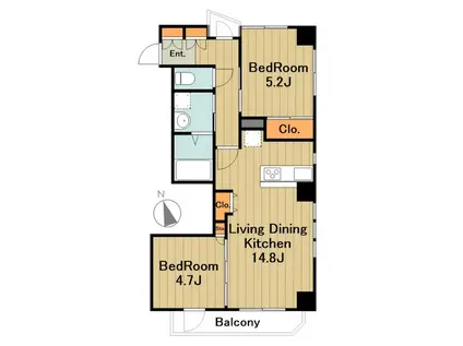 THE PRESTIGE GRAN(2LDK/8階)の間取り写真