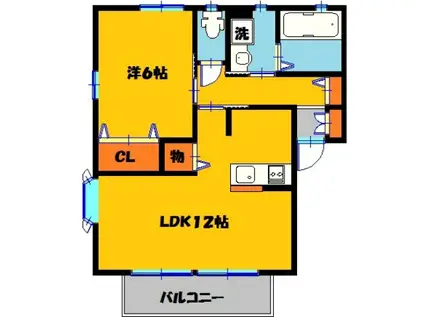ヴェルデ(1LDK/1階)の間取り写真