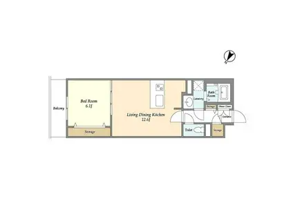 BLESS北新宿(1LDK/2階)の間取り写真