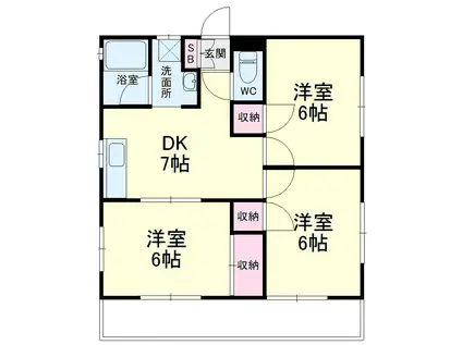 ライトマンション(2LDK/1階)の間取り写真