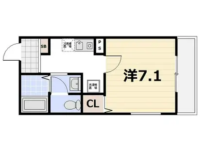 ルミエール梛(1K/2階)の間取り写真