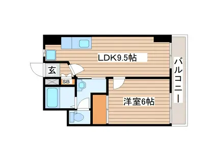 大志マンション五橋(1LDK/3階)の間取り写真