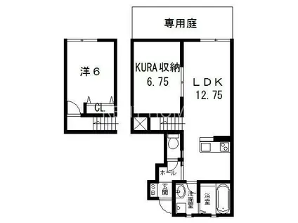 ベルコリーヌ太子(1SLDK/1階)の間取り写真