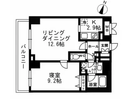 パークフラッツ学芸大学(1LDK/3階)の間取り写真