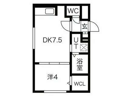 エヴァンスコート厚別中央(1LDK/2階)の間取り写真