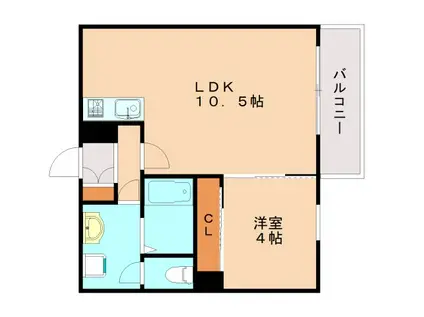 アリビラ六甲(1LDK/2階)の間取り写真