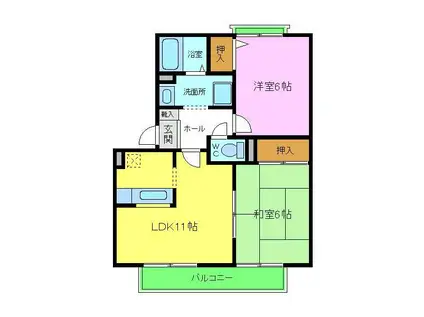 サンモール西井(2LDK/2階)の間取り写真