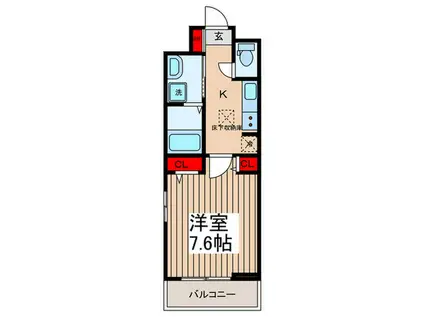 ヴィラ かすみ(1K/1階)の間取り写真