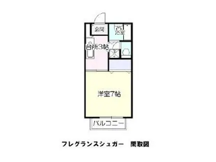 フレングランスシュガー(1K/2階)の間取り写真