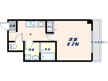 メゾンTKC(1K/2階)の間取り写真