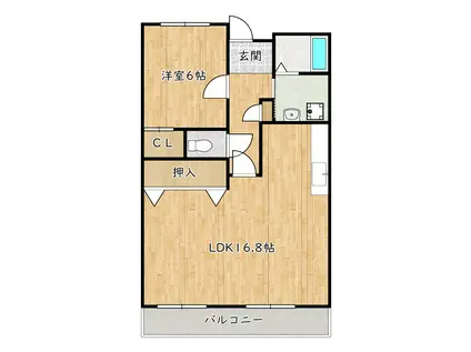 サンライズ2番館(1LDK/1階)の間取り写真