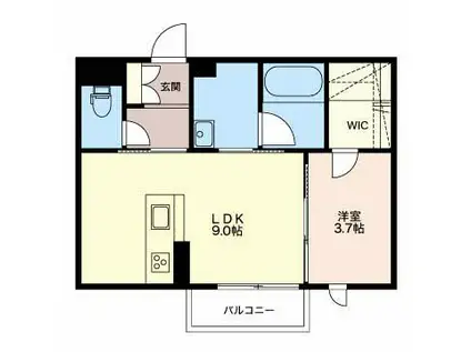 ラ・カーサ・ドルチェ(1LDK/2階)の間取り写真