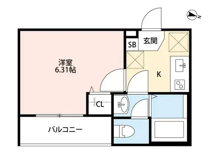 3F HAUS(1K/2階)の間取り写真