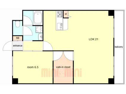 シティハイツ七松(1LDK/4階)の間取り写真