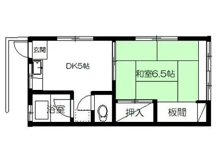 AKハウス(1DK/2階)の間取り写真