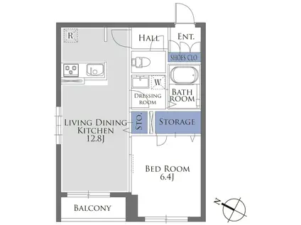 ガーデンレジデンス北嶺ウエスト棟(1LDK/2階)の間取り写真