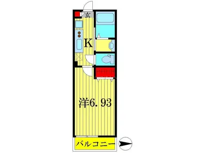 ミハス柏(1K/2階)の間取り写真
