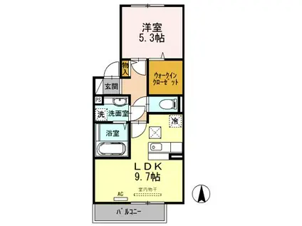 ユーエム・セイラIII(1LDK/2階)の間取り写真
