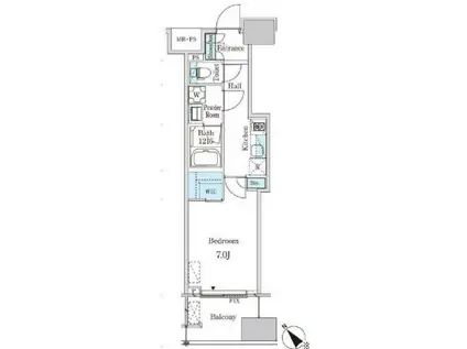 レガシス中目黒(1K/3階)の間取り写真