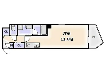 ザプレミアムアクア(ワンルーム/2階)の間取り写真